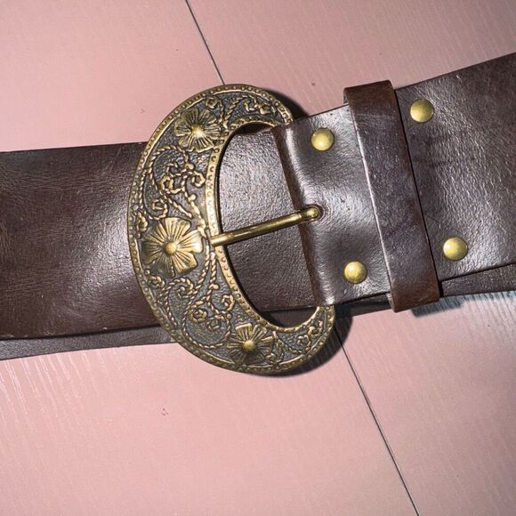 New Look Made in Italy Brown Faux Leather Belt - Picture 1 of 4